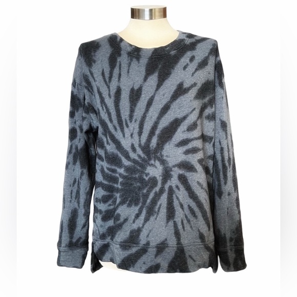 Le Verde Blue Tie-Dye High-low soft Crewneck Sweatshirt women’s size Small - Picture 1 of 3